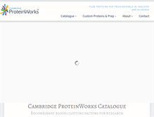 Tablet Screenshot of cambridgeproteinworks.com